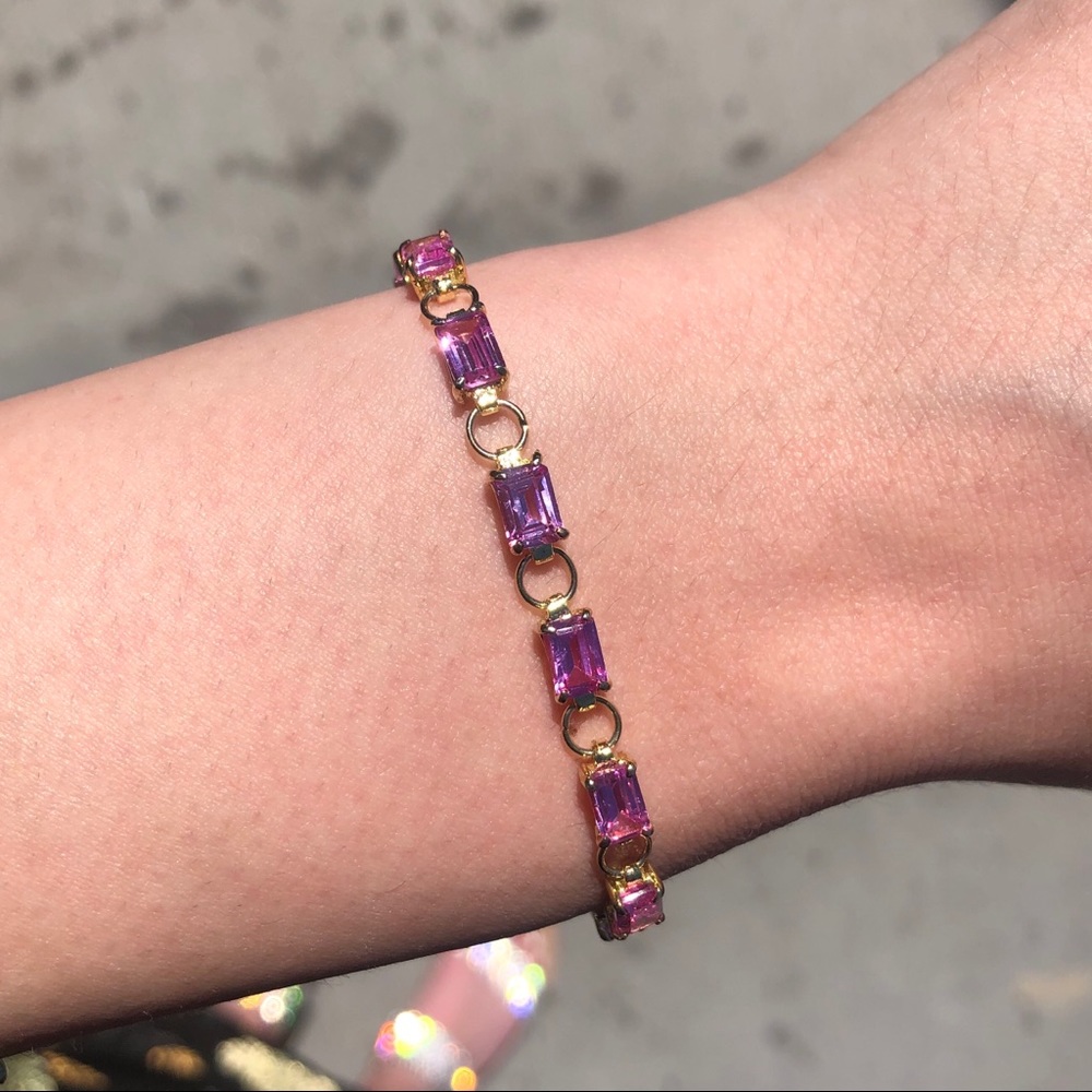 Pink zirconia bracelet